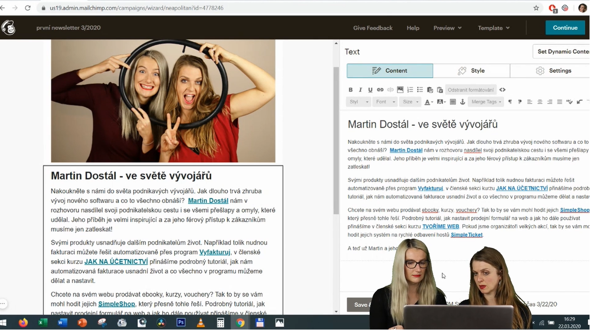Tvorbu newsletteru v platformě MailChimp a tipy z praxe